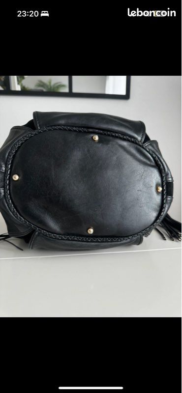 Sac Créateur Neuf La Licorne - Cuir Noir Agneau Pleine Fleur - Pochette Devant - Fabriqué En France