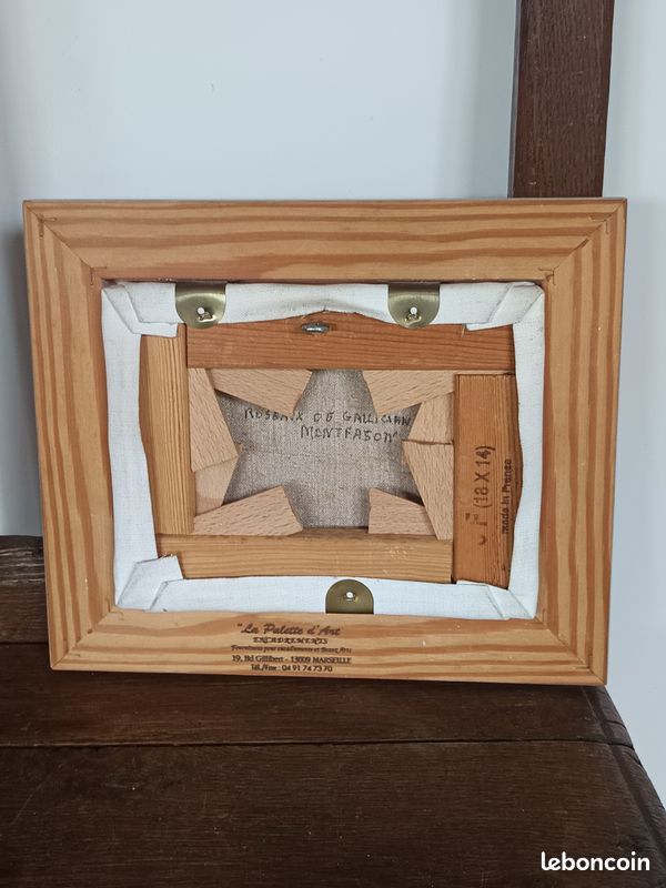 Petite huile sur toile encadrée représentant les roseaux de Gallician en Camargue (image 3)
