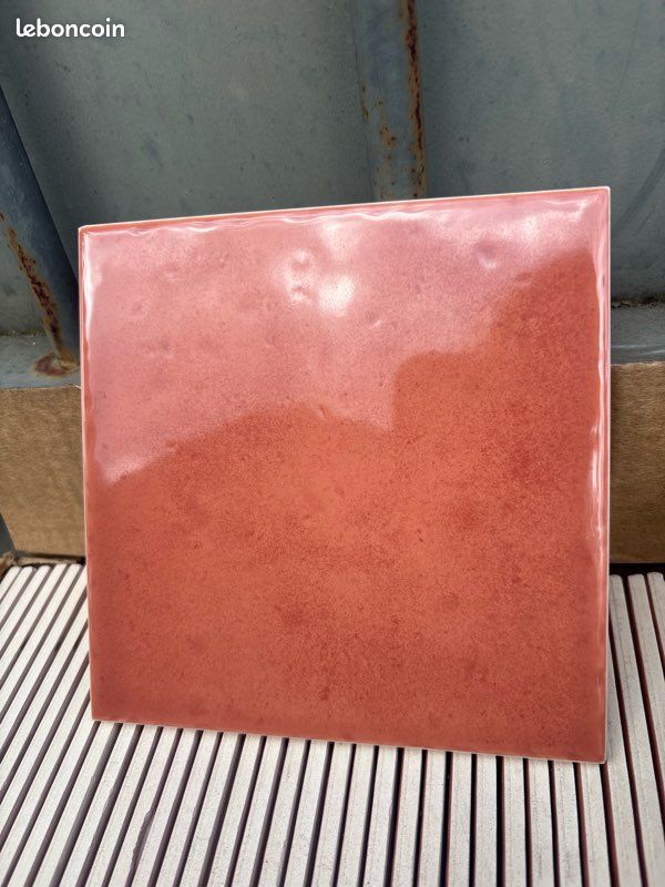 Carrelage faïence murale terracota / brique brillant 15x15 (image 1)