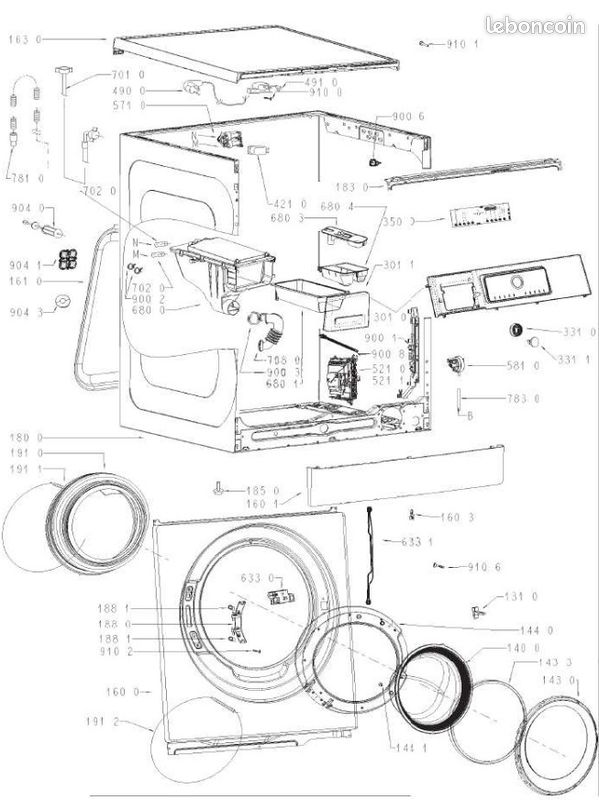 Joint hublot machine à laver whirlpool FSCR80413 (image 2)