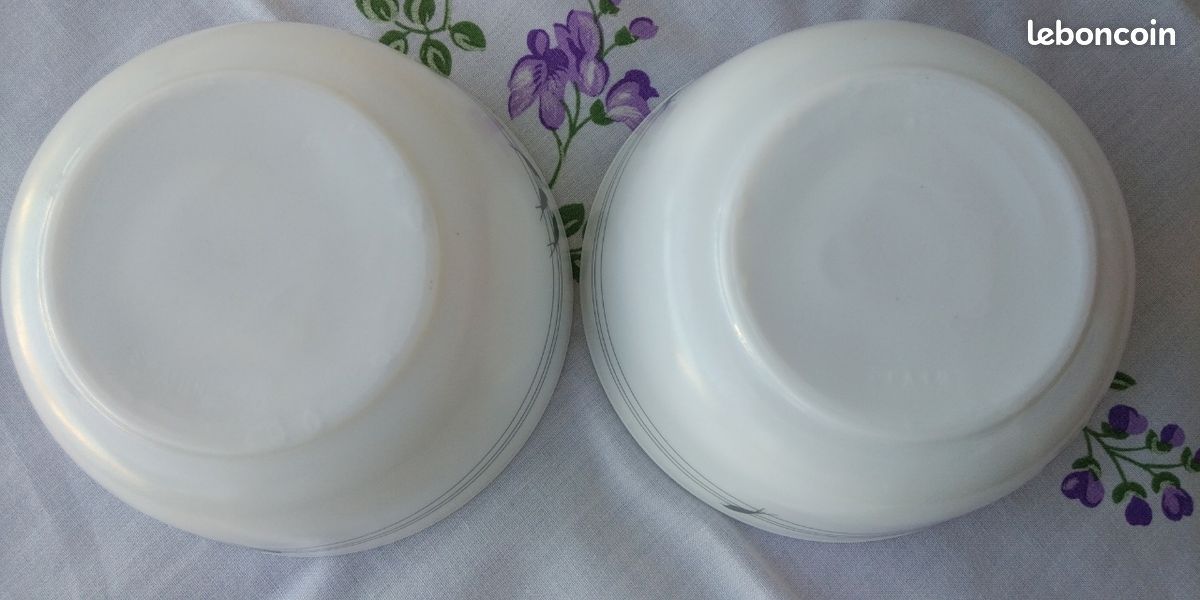 2 Coupelles / grands ramequins Opaline made in Spain décor Hirondelles (image 4)
