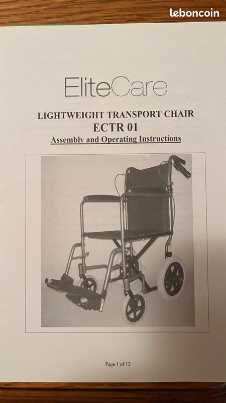 Chaise roulante médicale EliteCare (image 3)