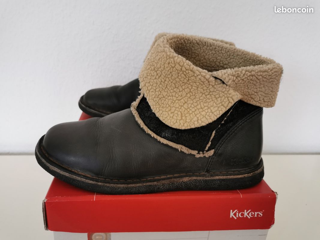 Bottines noires Kickers cuir et daim très bon état taille 40 (image 7)