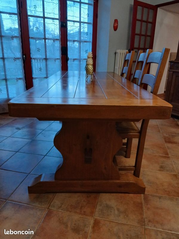 Table en chêne et 8 chaises et 2 rallonges (image 3)