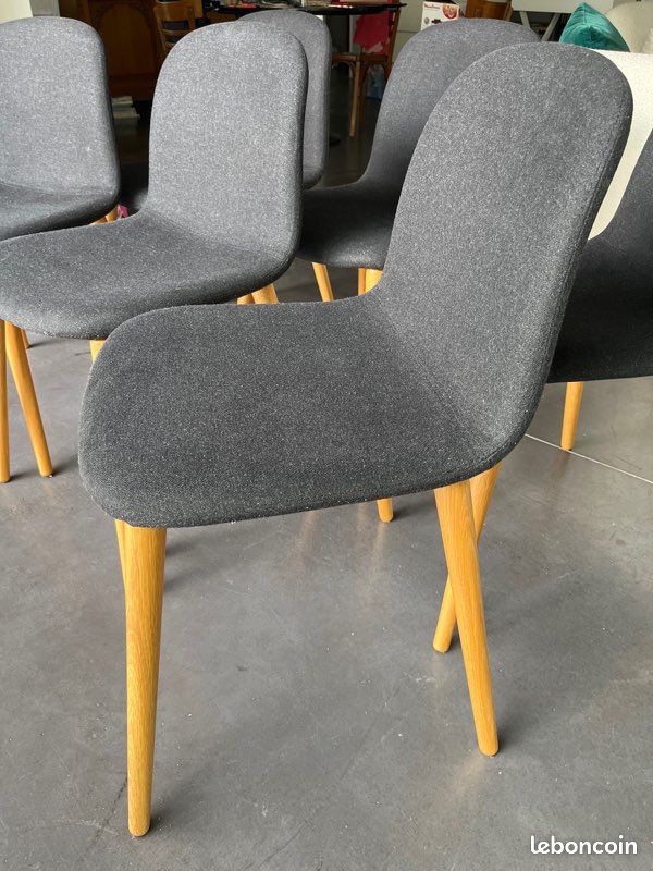 Lot de 6 Chaises en tissu anthracite (image 3)