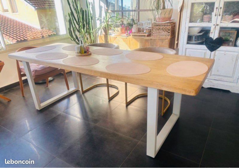 Table de salle à manger bois ancien (image 2)