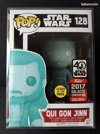 Funko Pop Star Wars 128 : Qui-Gon Jinn Glow – Exclusive Galactic Convention 2017