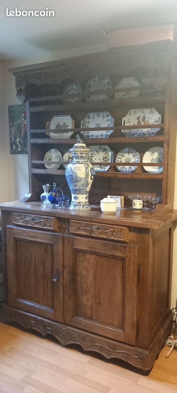 Rare buffet vaisselier bois massif signé Johnny Ludécher (image 2)