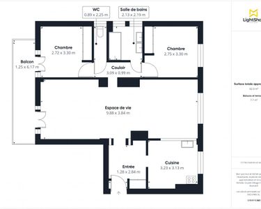 Appartement 311 900 € - 84 m²
