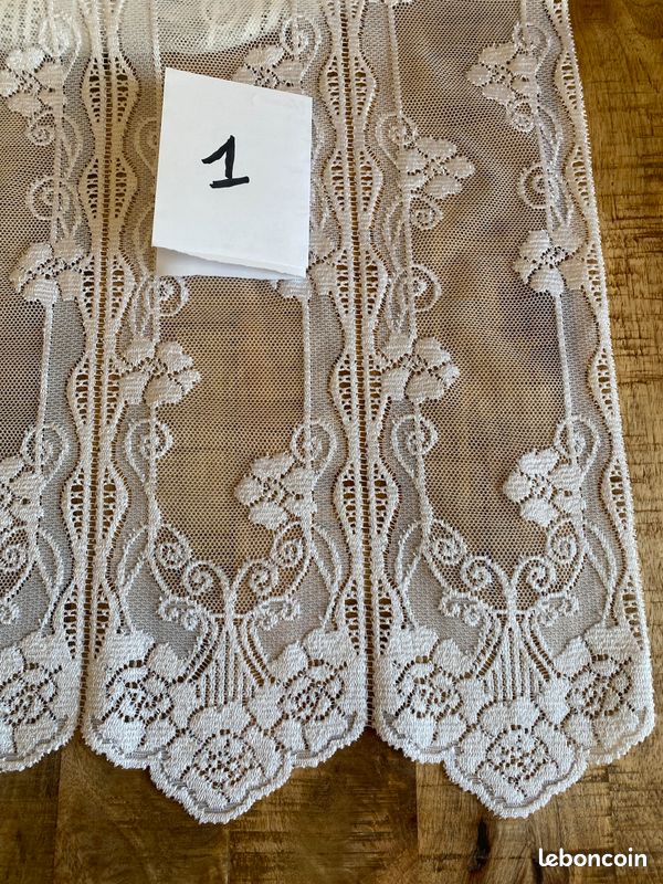 Longs rideaux Vintage blanc dentelle excellent état – 1 paire – 49x172 cm (image 3)