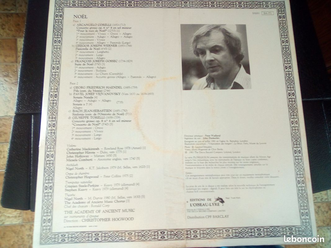 Vinyle 33 tours "the academy of ancient music" (image 2)