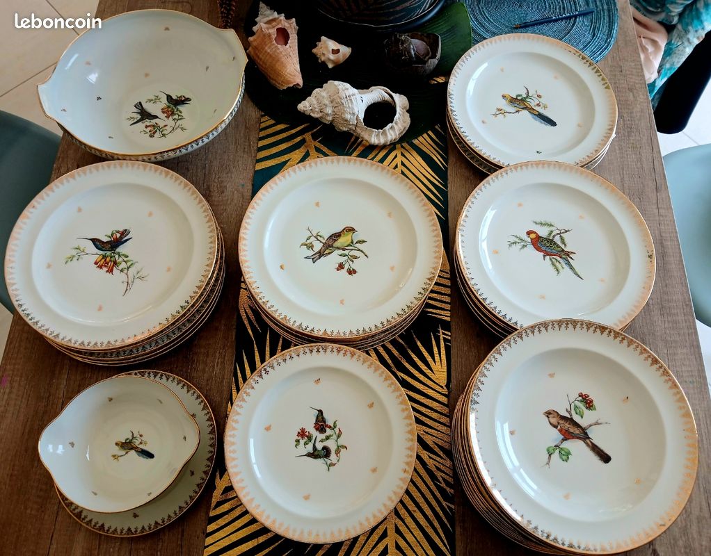 Service complet Porcelaine de Limoges véritable 48 pièces G.D.A Gerard Duffraisseix Abbot (image 1)