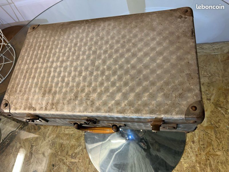 Valise ancienne aluminium martelé vintage (image 2)