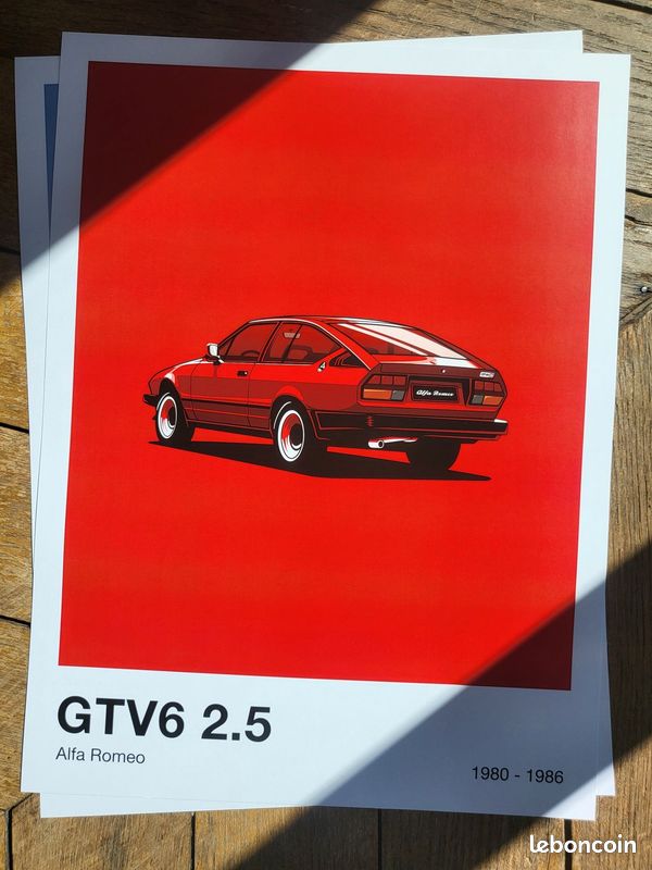 Lot De 3 Affiches Originales Alfa Romeo Alfetta GT (dont 2 Doublons) - Occasion