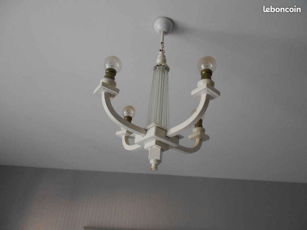 Luminaires anciens "art déco" 2 appliques et 1 lustre (image 3)