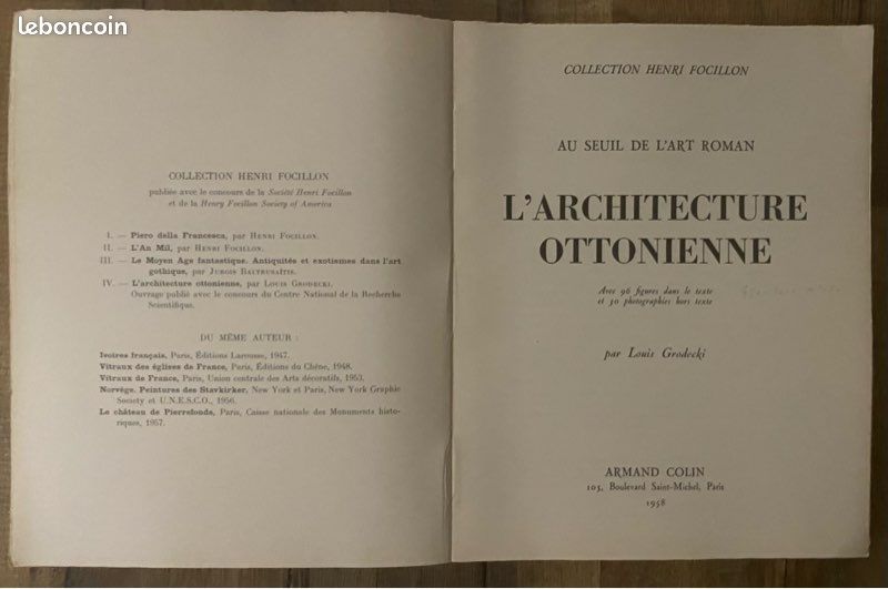 L’ Architecture Ottonienne, L. Grodecki, A. Colin, 1982 (image 2)