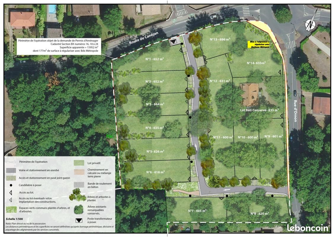 Terrain 652 m² Gradignan · 235 000 €