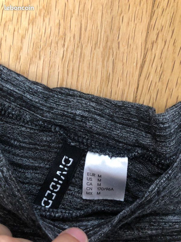 T-Shirt Gris Chiné H&M Taille M (image 2)