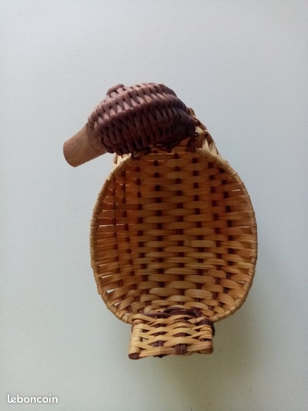Petite panière canard en osier tressé – AUTHENTIQUE VINTAGE ANNÉES 90 – NEUVE (image 2)