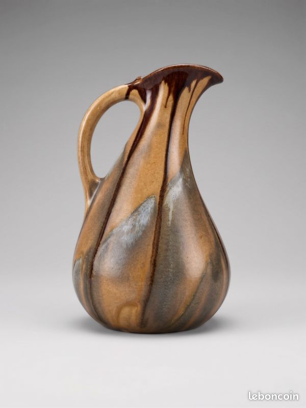 Vase pichet moderniste en céramique émaillée – Faïencerie de Thulin Belgique – modèle 199 – années 30/50 (image 3)