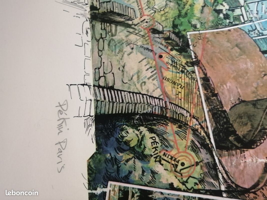 Lithographie grand modele paris/pekin daniel Authouart d'occasion (image 4)
