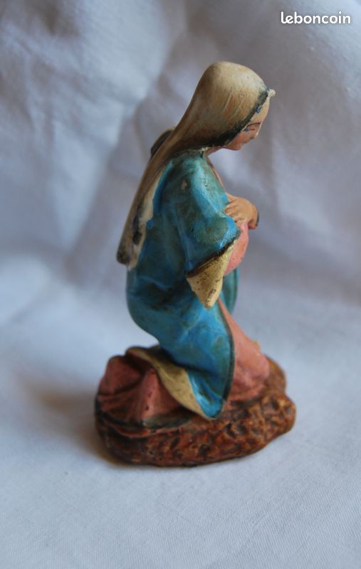 Ancien Santon Devineau Marie Pour Crèche De Noël, Hauteur 13cm, Taille 6, Vintage