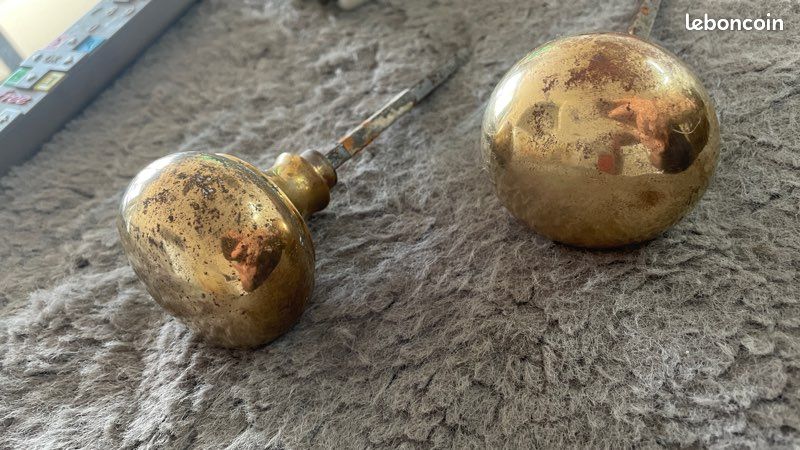 2 poignées de porte en laiton doré (image 3)