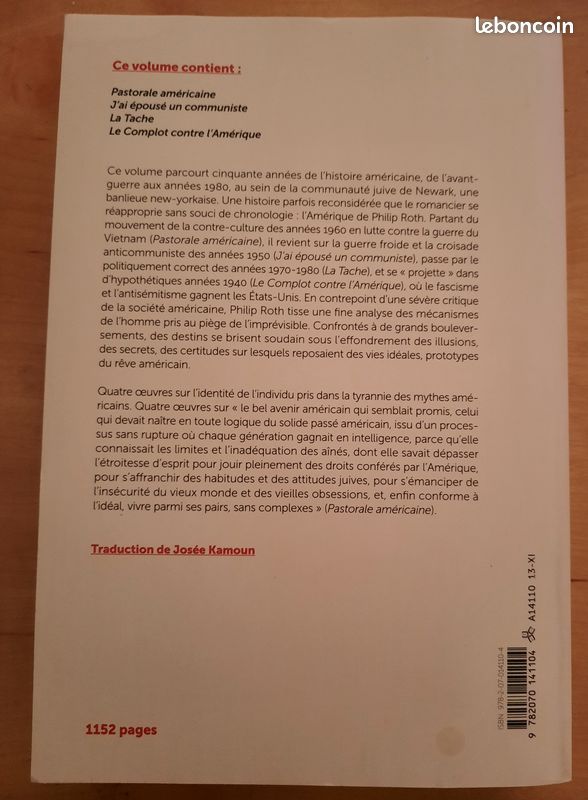 Philip Roth "L'Amérique de Philip Roth" QUARTO (image 2)