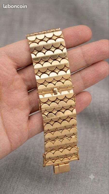 Bracelet Vintage Années 70 Or massif 18K-72,6g (image 1)