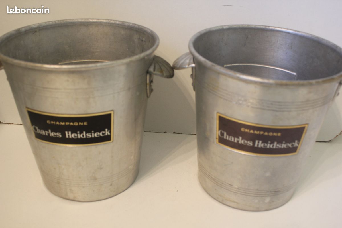 SEAU À CHAMPAGNE Charles Heidsieck vintage en aluminium
