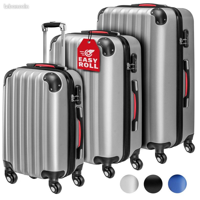 Lot de 3 valises rigides - Taille M L XL - 4 Roues 360° - Neuve (image 1)