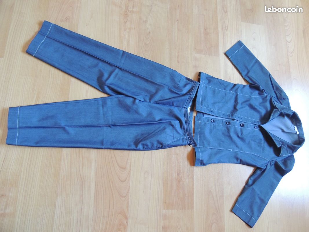 Ensemble pantacourt et veste Aquarelle taille 38 en TBE (image 1)