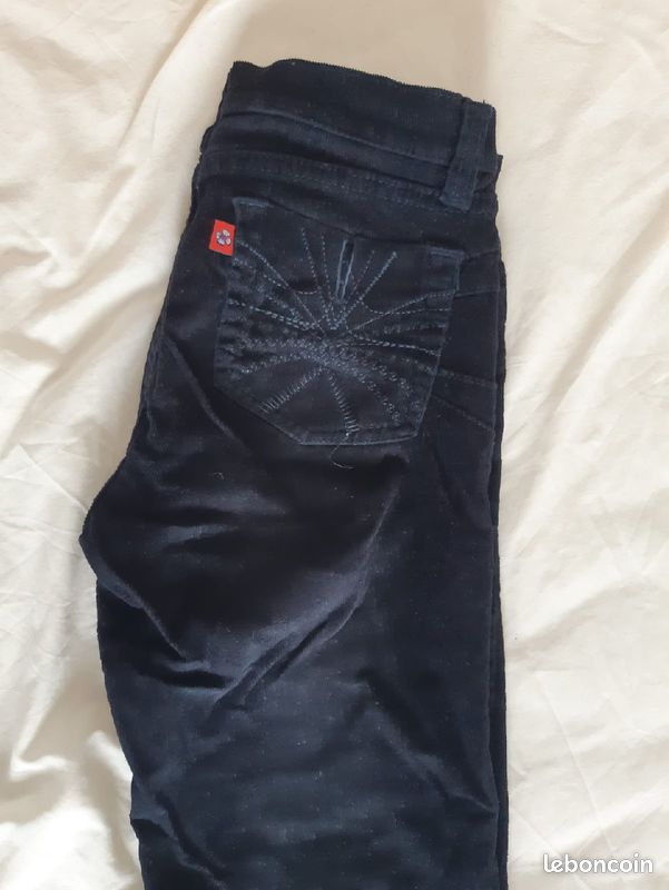 Pantalon noir en velour (image 3)