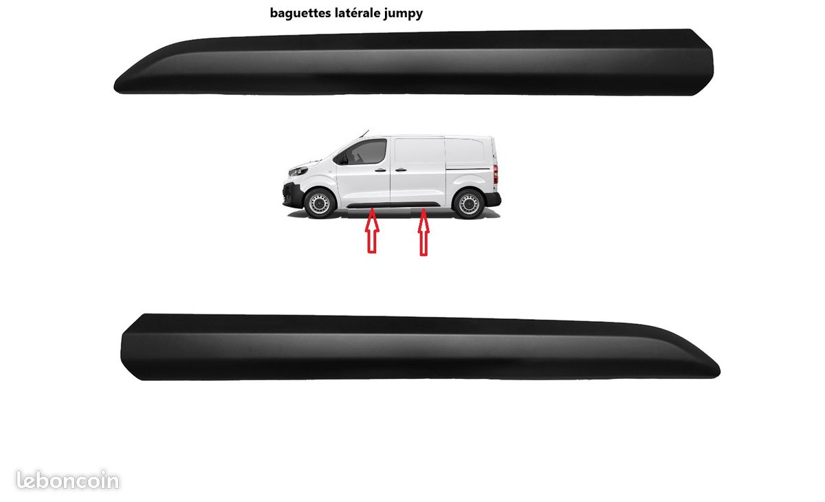 Revêtement Noir Pour Pare-choc Arrière Citroen Jumpy III Van  2016 Longueur Des Protections 151cm 42139