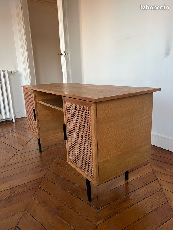 Bureau chêne portes en canage (image 6)