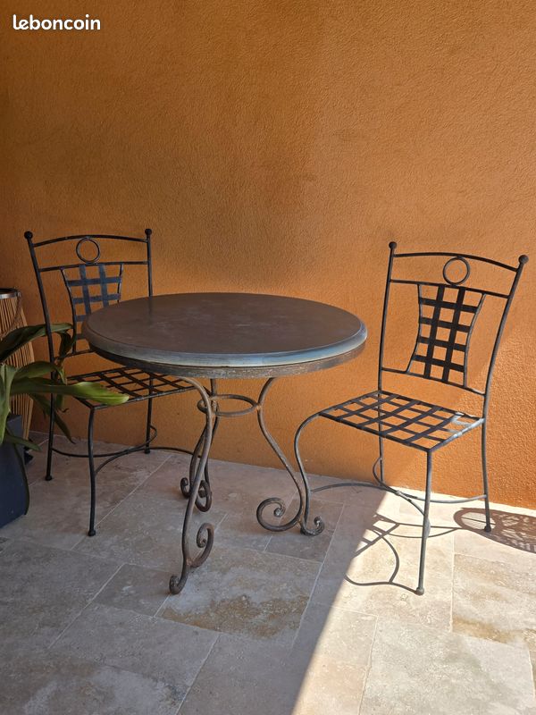 Table et chaise fer forger (image 2)