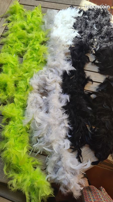 Masque Plume YSJCHEBS 1 U00c9charpe En Plumes, 2 Bracelets En Plumes, 1 Paire De Boucles Ailes Plumes Bleues
