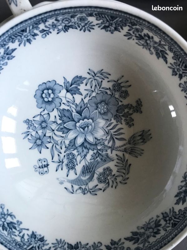 6 bols à soupe avec 7 soucoupes Fasan bleu jeans Villeroy et Boch TBE 1 ère édition vintage (image 5)