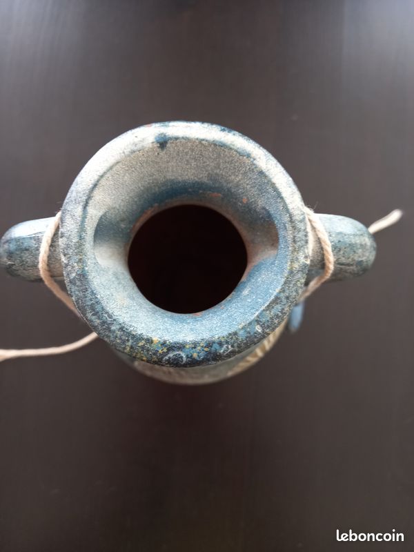 Vase en Céramique Bleu avec Motifs Marins (image 4)