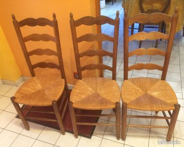 Chaises paillées hautes (image 1)