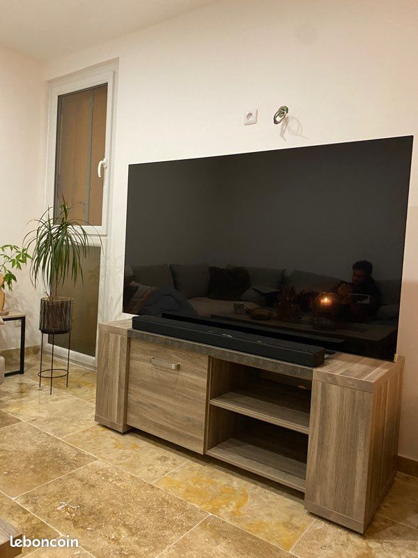Meuble TV imitation chaîne finitions façon marbre (image 1)