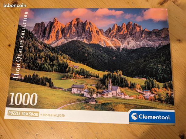 Clementoni Puzzle 1000 Pièces – Dolomites Magiques – Format Compact, Made In Italy, 70x50 Cm