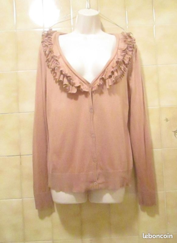 Gilet Bouffant Femme Old Navy Marine Taille XL - Polyester Rose Vif, Col Zippé Intégral, Occasion Très Bon état