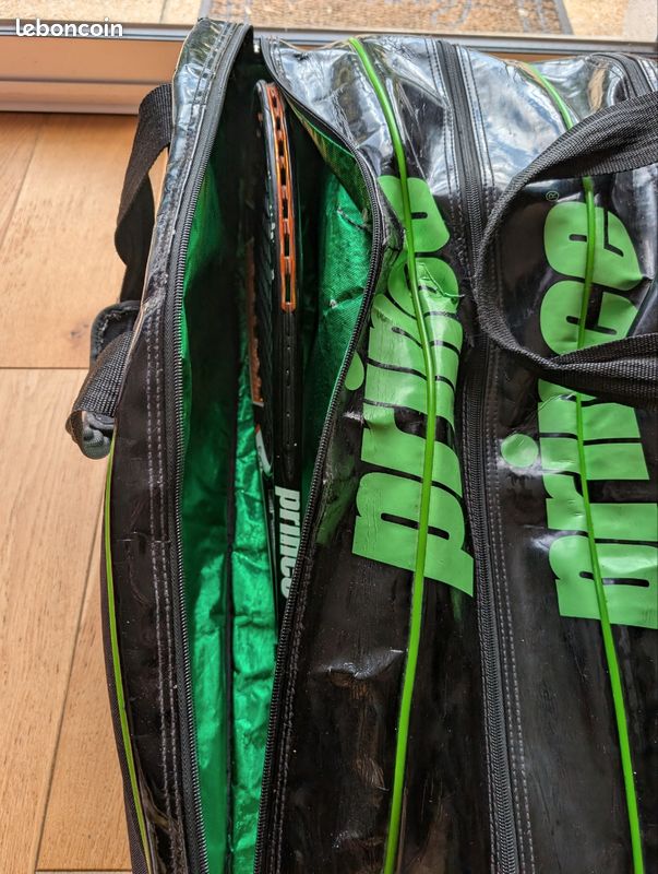 Sac à Dos Tennis Prince Gravity Noir Vert - Pour 1-2 Raquettes - Neuf Avec étiquettes - Modèle 6P895102