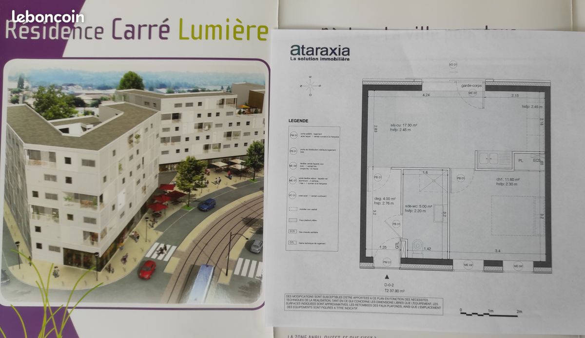 Appartement a louer begles - 2 pièce(s) - 38 m2 - Surfyn