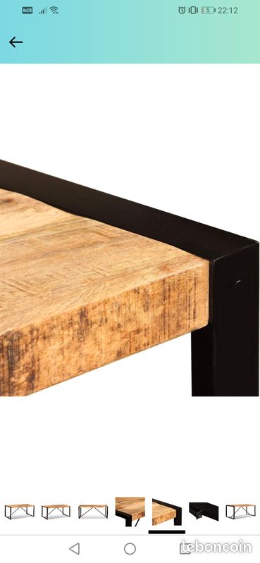 Table industriel bois brut (image 3)