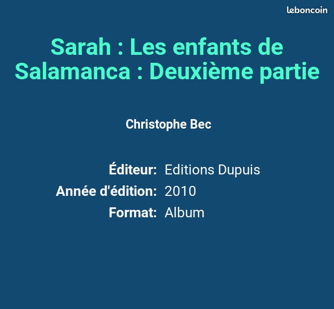 Sarah : Les enfants de Salamanca : Deuxième partie - Christophe Bec, Stefano Raffaele et Bert... (image 2)