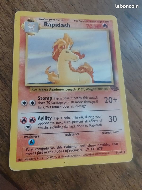 1995 rapidash pokemon card value Rapidash