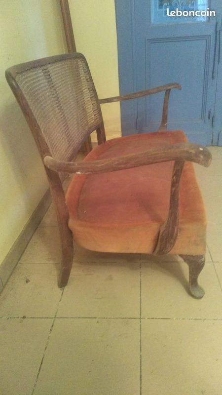 Banquette ancienne bois vintage (image 3)