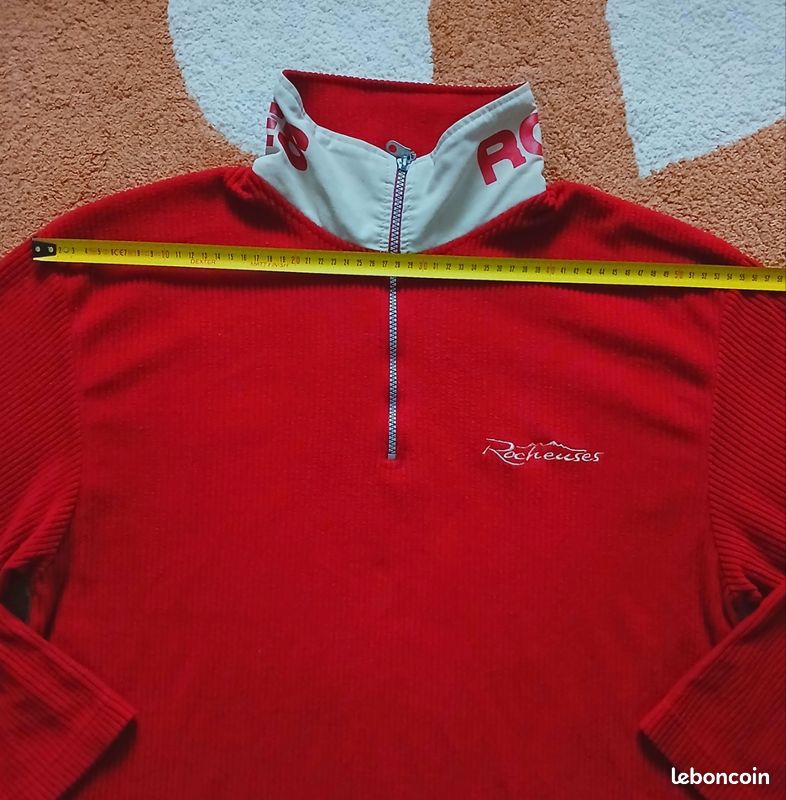 Pull Polaire Atlas For Men Rouge – Taille 4XL – 1/4 Zip Henley